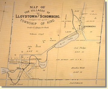 Schomberg Lloydtown Map - 1878